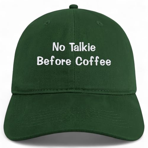 Trendy Apparel Shop No Talkie Before Coffee Embroidered Cotton Unstructured Low Profile Dad Hat