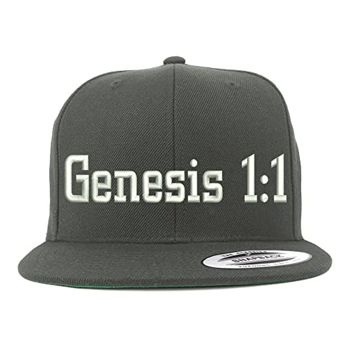 Trendy Apparel Shop Genesis 1:1 Embroidered Flatbill Snapback