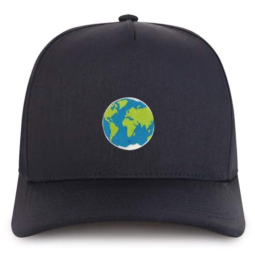 Trendy Apparel Shop Earth Embroidered Patch Structured 5 Panel Pro Style Baseball Cap
