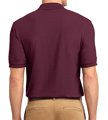 Trendy Apparel Shop Silky Classic Comfortable Fit Wrinkle Resistant Polyester Blend Men's Polo Big and Tall Shirt