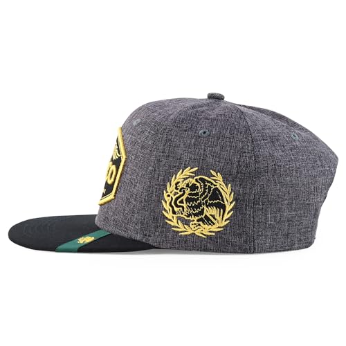 Trendy Apparel Shop Mexico States with Eagle Embroidered Flatbill Snapback Cap