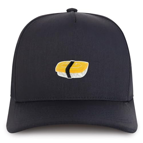 Trendy Apparel Shop Sweet Egg Sushi Embroidered Patch Structured 5 Panel Pro Style Baseball Cap