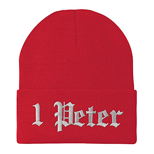 Trendy Apparel Shop 1 Peter Old English Embroidered Long Cuff Beanie