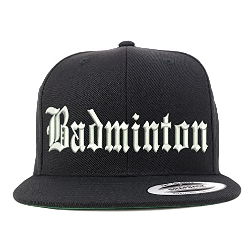 Trendy Apparel Shop Old English Badminton Embroidered Flatbill Snapback