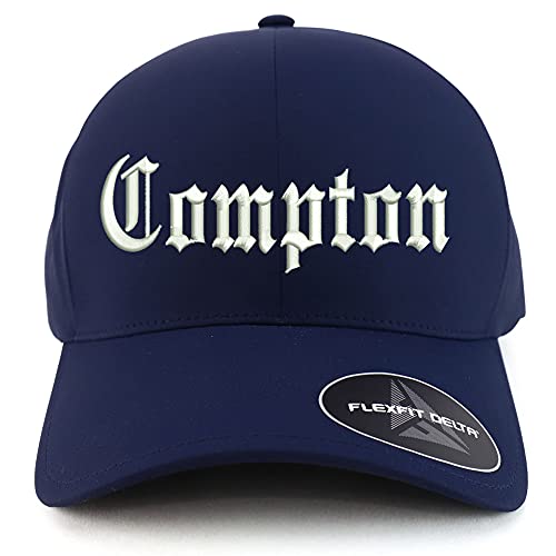 Trendy Apparel Shop Oversized XXL Compton City Old English Embroiderd Athletic Fitted Baseball Cap