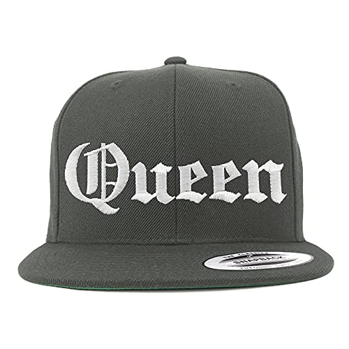 Trendy Apparel Shop Queen Old English Embroidered Flatbill Snapback