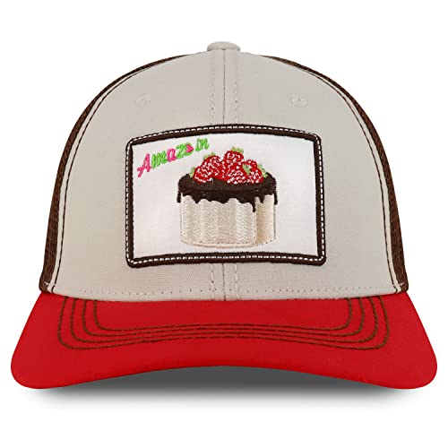 Trendy Apparel Shop Square Sweet Deserts Embroidered Trucker Baseball Cap