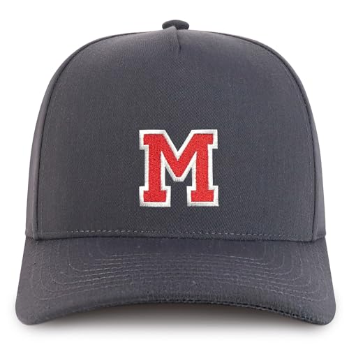 Trendy Apparel Shop Letter M Varsity Font 5 Panel Structured Baseball Cap