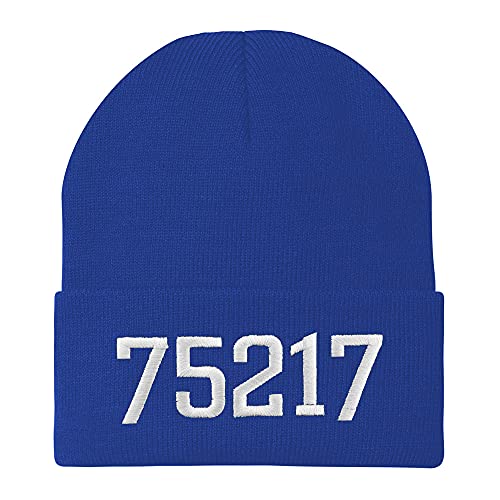 Trendy Apparel Shop 75217 Dallas TX Old English Embroidered Long Cuff Beanie