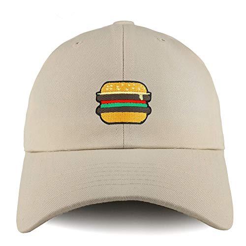 Trendy Apparel Shop Burger Patch Solid Cotton Unstructured Dad Hat