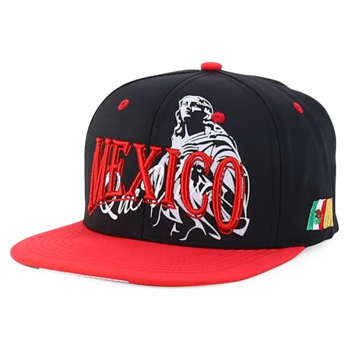 Trendy Apparel Shop Mexico Guadalupe Embroidered Flat Bill Snapback Cap