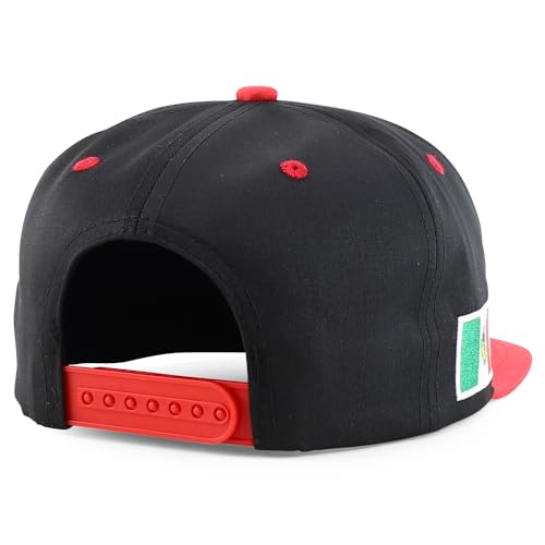 Trendy Apparel Shop Mexico El Tri Soccer Theme Embroidered Flatbill Snapback Cap
