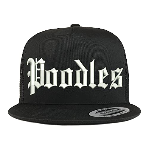 Trendy Apparel Shop Old English Poodles 5 Panel Flatbill Trucker Cap