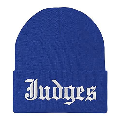 Trendy Apparel Shop Judges Old English Embroidered Long Cuff Beanie