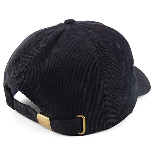 Trendy Apparel Shop Oversized XXL Unstructured Corduroy Curved Bill Strapback Baseball Cap