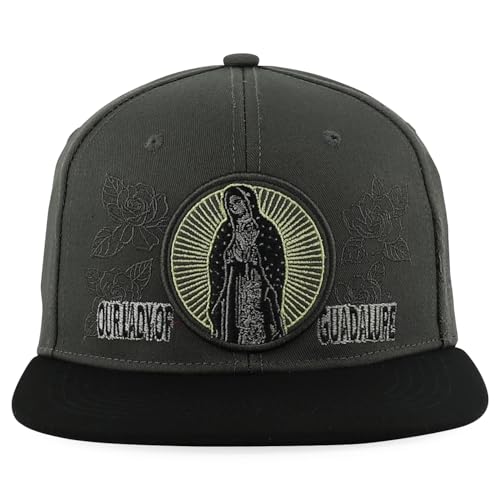 Trendy Apparel Shop Mexico Guadalupe Embroidered Flat Bill Snapback Cap