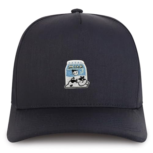 Trendy Apparel Shop Milk Embroidered Patch Structured 5 Panel Pro Style Baseball Cap