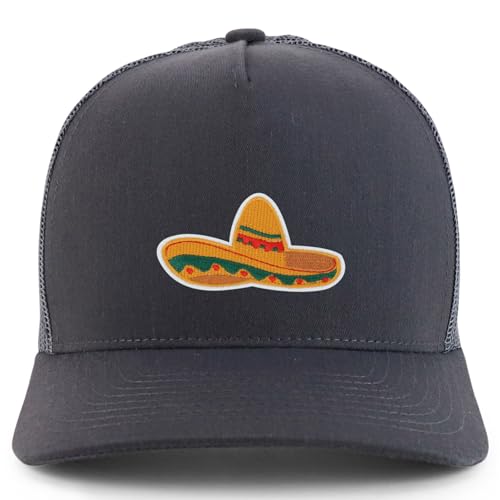 Trendy Apparel Shop Mexican Fiesta Sombrero Embroidered Patch Trucker Cap