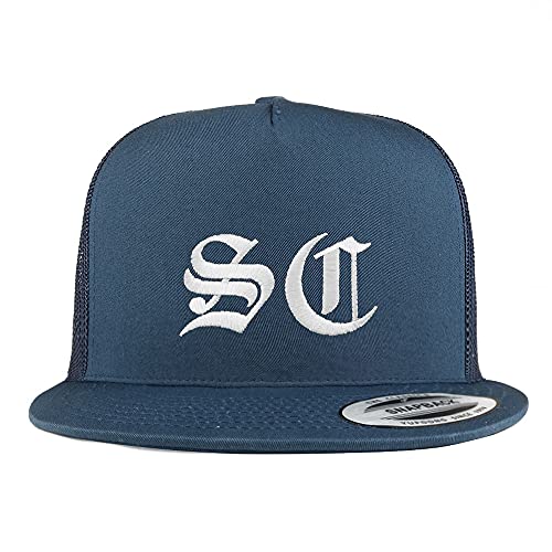 Trendy Apparel Shop South Carolina SC Old English 5 Panel Flatbill Trucker Cap