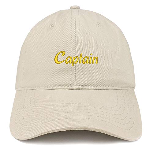 Trendy Apparel Shop Captain Embroidered 100% Cotton Adjustable Cap Dad Hat