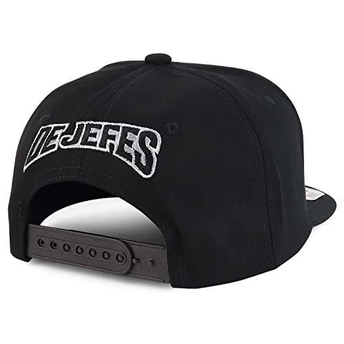 Trendy Apparel Shop El Jefe Embroidered 100% Cotton Flatbill Snapback Cap