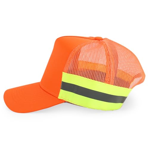 Trendy Apparel Shop XXL Oversized Reflective High Visibility Safety Trucker Cap