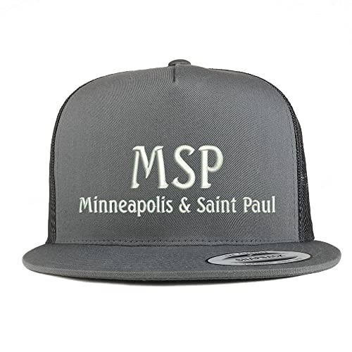 Trendy Apparel Shop MSP Minneapolis and Saint Paul Embroidered 5 Panel Flatbill Trucker Cap