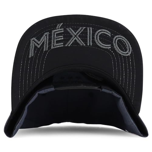 Trendy Apparel Shop 3D Mexico Embroidered Structured Flat Bill Snapback Cap