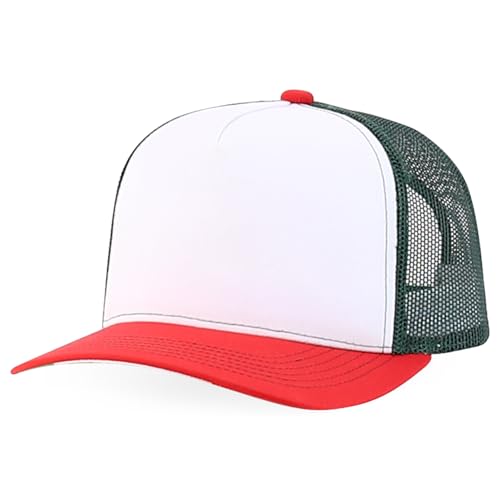Trendy Apparel Shop 5 Panel Structured Trucker Cap with Mexico Flag Design Undervisor