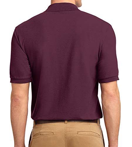 Trendy Apparel Shop Silky Classic Comfortable Fit Wrinkle Resistant Polyester Blend Men's Polo Big and Tall Shirt