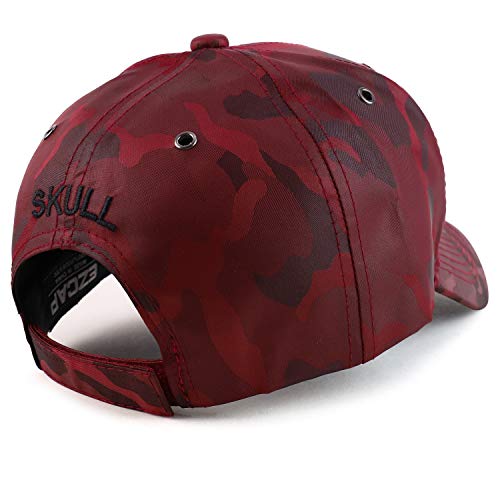 Trendy Apparel Shop Flame Skeleton Skull Nyon Camo Baseball Cap