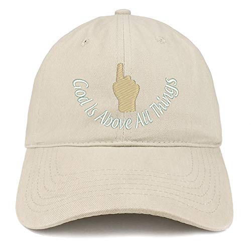 Trendy Apparel Shop God is Above All Things Soft Crown 100% Brushed Cotton Cap
