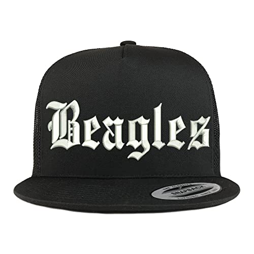Trendy Apparel Shop Old English Beagles 5 Panel Flatbill Trucker Cap