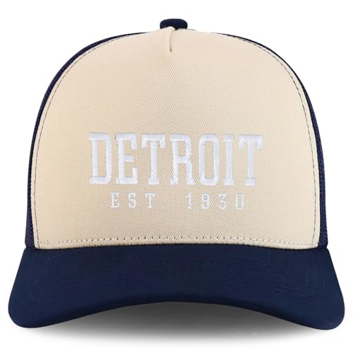 Trendy Apparel Shop Detroit Est.1930 Embroidered 5 Panel Snapback Trucker Cap