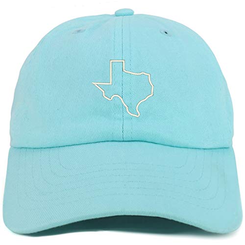 Trendy Apparel Shop Youth Sized Texas State Outline Embroidered Adjustable Unstructured Baseball Cap