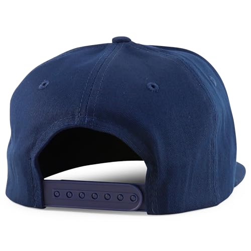 Trendy Apparel Shop 7 Panel Cotton Structured Flat Bill Camper Style Snapback Cap