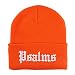 Trendy Apparel Shop Psalms Old English Embroidered Long Cuff Beanie