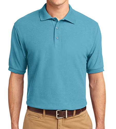 Trendy Apparel Shop Silky Classic Comfortable Fit Wrinkle Resistant Polyester Blend Men's Polo Big and Tall Shirt