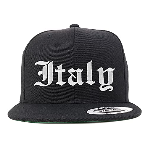 Trendy Apparel Shop Italy Old English Embroidered Flatbill Snapback