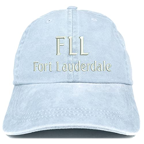 Trendy Apparel Shop FLL Fort Lauderdale Embroidered Pigment Dyed Washed Baseball Cap
