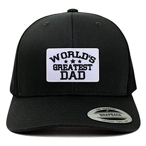 Trendy Apparel Shop World's Greatest Dad Patch 6 Panel Retro Baseball Mesh Cap