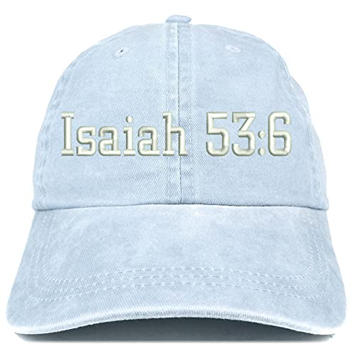 Trendy Apparel Shop Isaiah 53:6 Washed Pigment Dyed Baseball Cap
