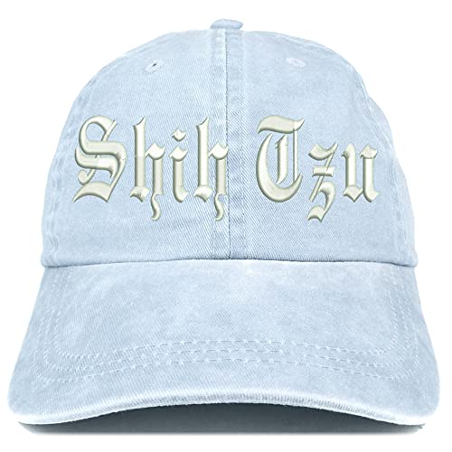 Trendy Apparel Shop Old English Shih Tzu Washed Pigment Dyed Baseball Cap
