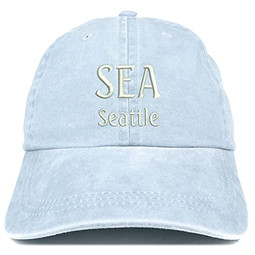 Trendy Apparel Shop SEA Seattle Embroidered Pigment Dyed Washed Baseball Cap