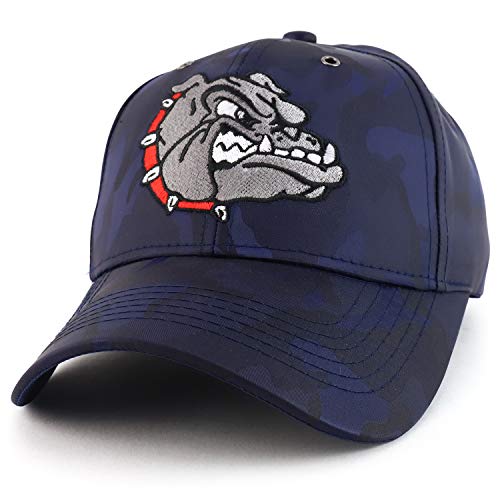 Trendy Apparel Shop Angry Bulldog Head Nyon Camo Baseball Cap