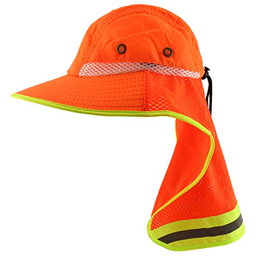Trendy Apparel Shop High Visibility Solid Boonie Hat with Reflective Mesh Flap