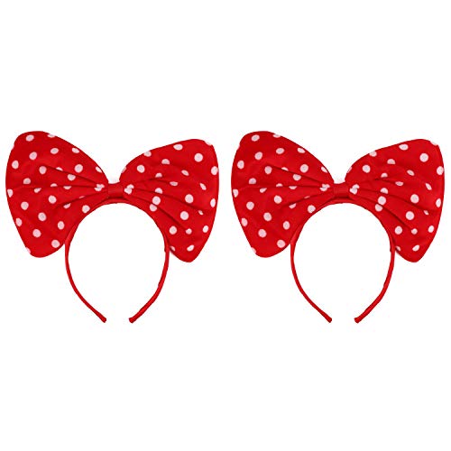Trendy Apparel Shop Mouse Polka Dot Bow Ear Headband 2 Pack