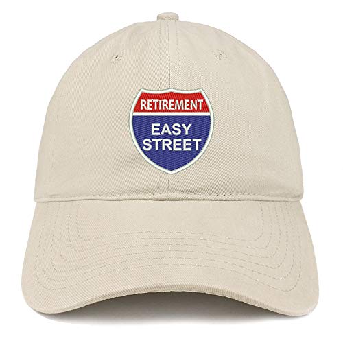 Trendy Apparel Shop Retirement Easy Street Soft Crown 100% Brushed Cotton Cap