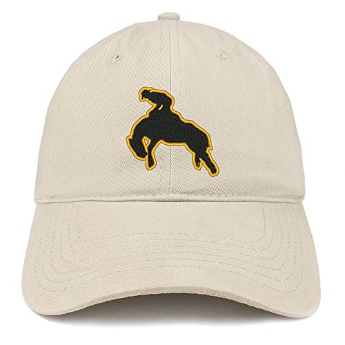 Trendy Apparel Shop Bronco Rider Embroidered Soft Crown 100% Brushed Cotton Cap