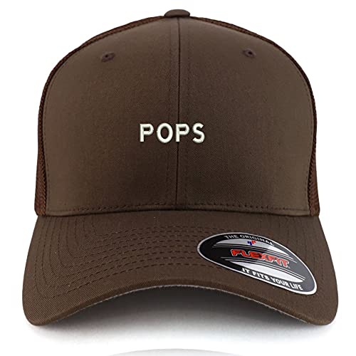 Trendy Apparel Shop Oversized XXL Pops Embroiderd Structured Fitted Trucker Mesh Cap